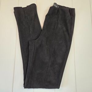 Tuckernuck Pomander Place Sloan Leggings black faux suede slit pants Size SMALL